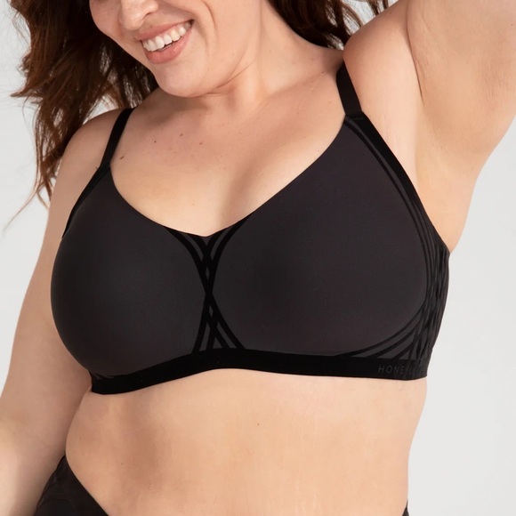 Honeylove Silhouette Bra in Black sexy velvet Size 1X - Picture 3 of 14